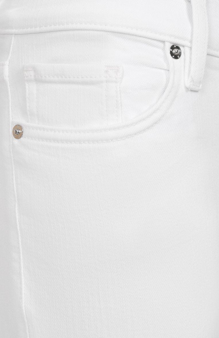 Женские джинсы le sleek straight FRAME DENIM белого цвета, арт. LSLS238 | Фото 6 (Материал внешний: Хлопок, Вискоза, Деним; Автоматизация ТО: Проставлено; Длина (брюки, джинсы): Стандартные; Автоматизация состава: Проставлено; Силуэт Ж (брюки и джинсы): Прямые; Кросс-КТ: Деним; Стили: Кэжуэл)