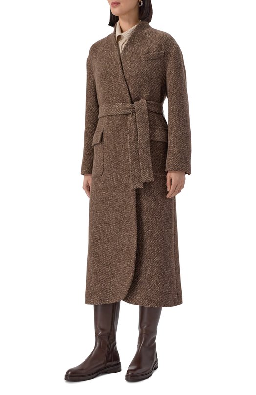 Пальто из шерсти и кашемира Brunello Cucinelli MG5349931 Коричневый  MG5349931 Фото 3
