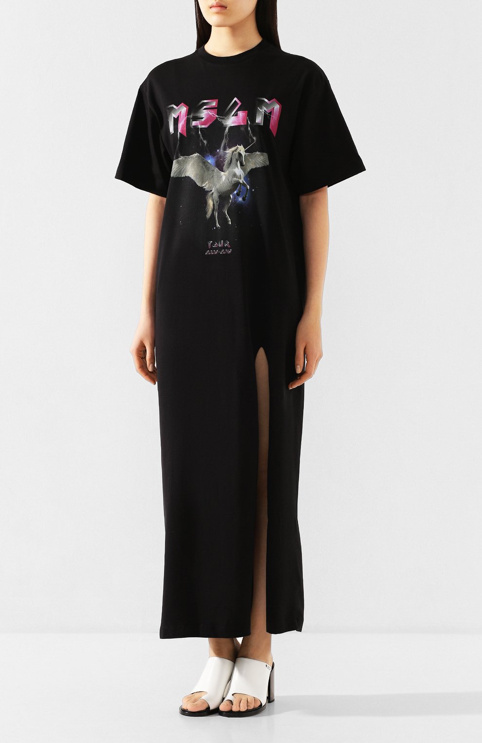 Хлопковое платье MSGM черного цвета по цене 24600 руб., арт. 2842MDA175 207498, фото 3 Хлопковое платье MSGM, арт. 2842MDA175 207498, фото 3