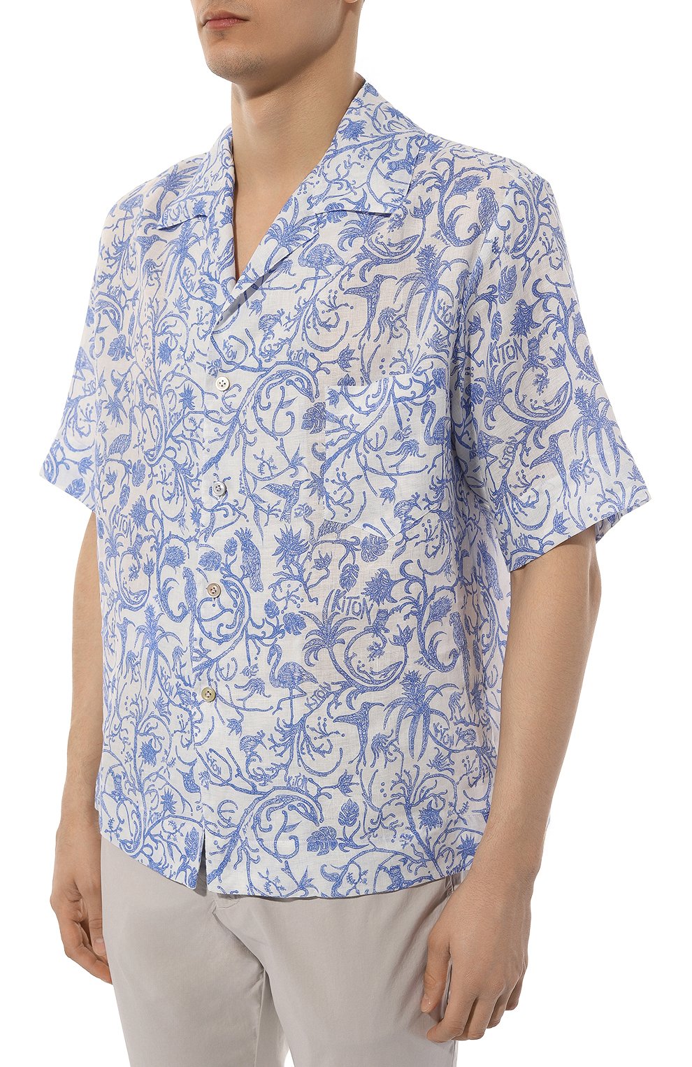 Льняная рубашка KITON, арт. UMC028H08902, фото 3