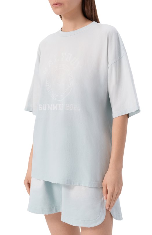 Хлопковая футболка Halfboy HS261WT028 JS003/VINTAGE TEE Голубой  HS261WT028 JS003/VINTAGE TEE Фото 3