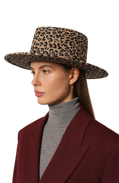 Шерстяная шляпа drop leopard COCOSHNICK HEADDRESS, арт. DROPLEOPARD, фото 2