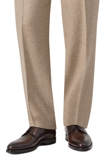 Кожаные дерби KITON коричневого цвета по цене 399500 руб., арт. USSA101N0010107, фото 3 Кожаные дерби KITON, арт. USSA101N0010107, фото 3