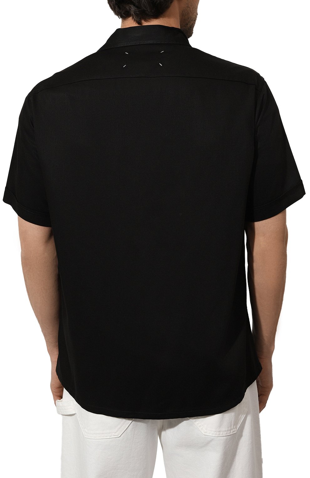 Рубашка из вискозы MAISON MARGIELA черного цвета по цене 72400 руб., арт. S50DR0006/S60495, фото 4 Рубашка из вискозы MAISON MARGIELA, арт. S50DR0006/S60495, фото 4