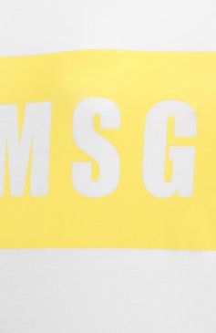 Женская хлопковая футболка MSGM белого цвета, арт. 3841MDM520/257002 | Фото 6 (Материал внешний: Хлопок; Рукава: Короткие; Длина (для топов): Стандартные; Принт: С принтом; Стили: Кэжуэл)