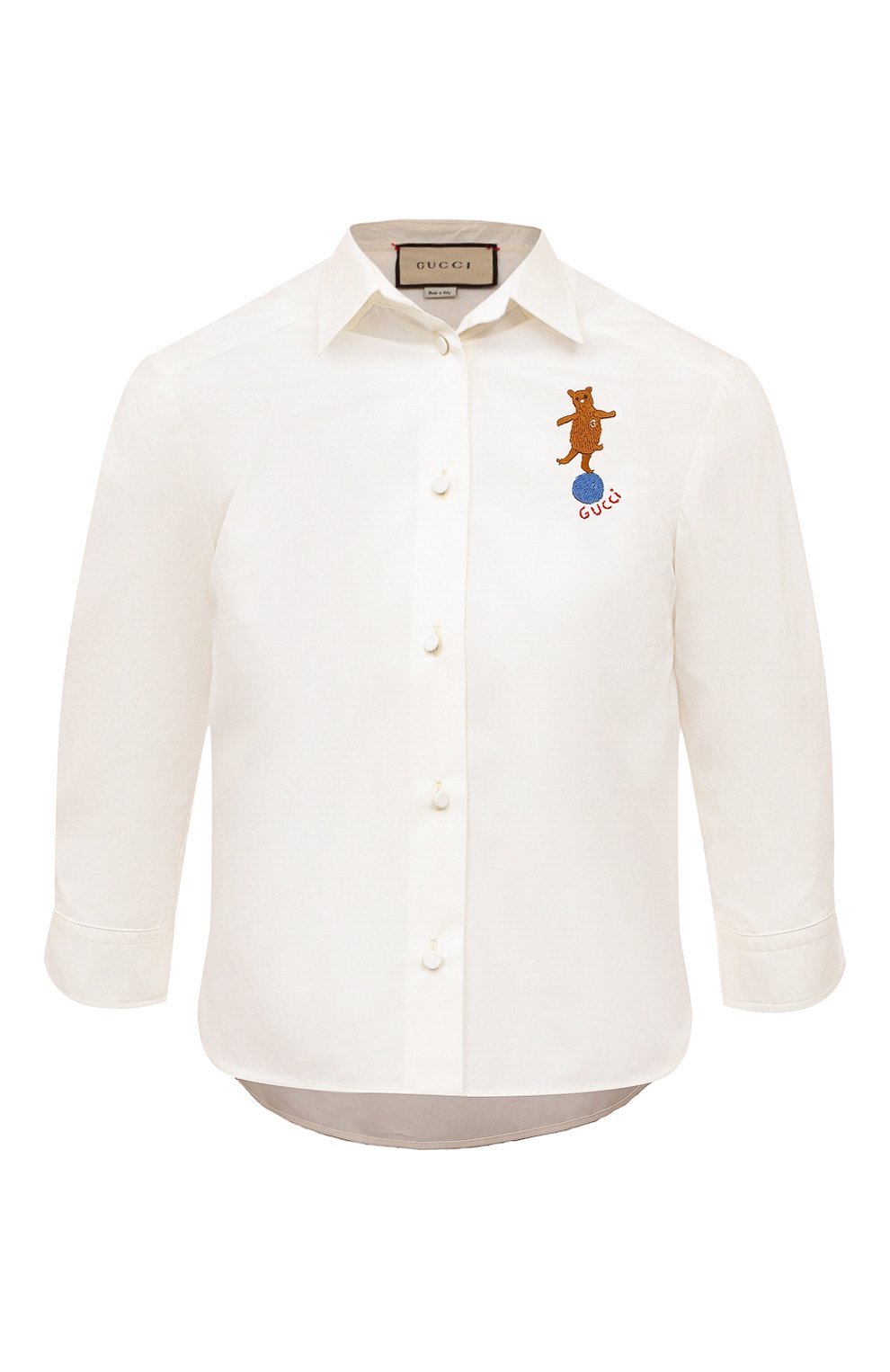 Хлопковая рубашка GUCCI молочного цвета по цене 74750 руб., арт. 619466 ZAE8E, фото 1 Хлопковая рубашка GUCCI, арт. 619466 ZAE8E, фото 1