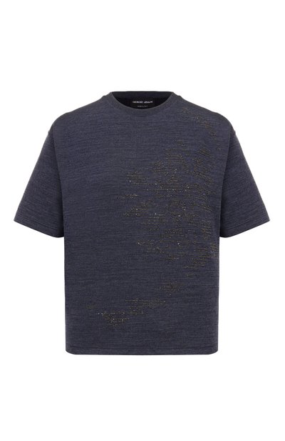 Женская футболка из хлопка и шерсти GIORGIO ARMANI, арт. GW004398/AF28815