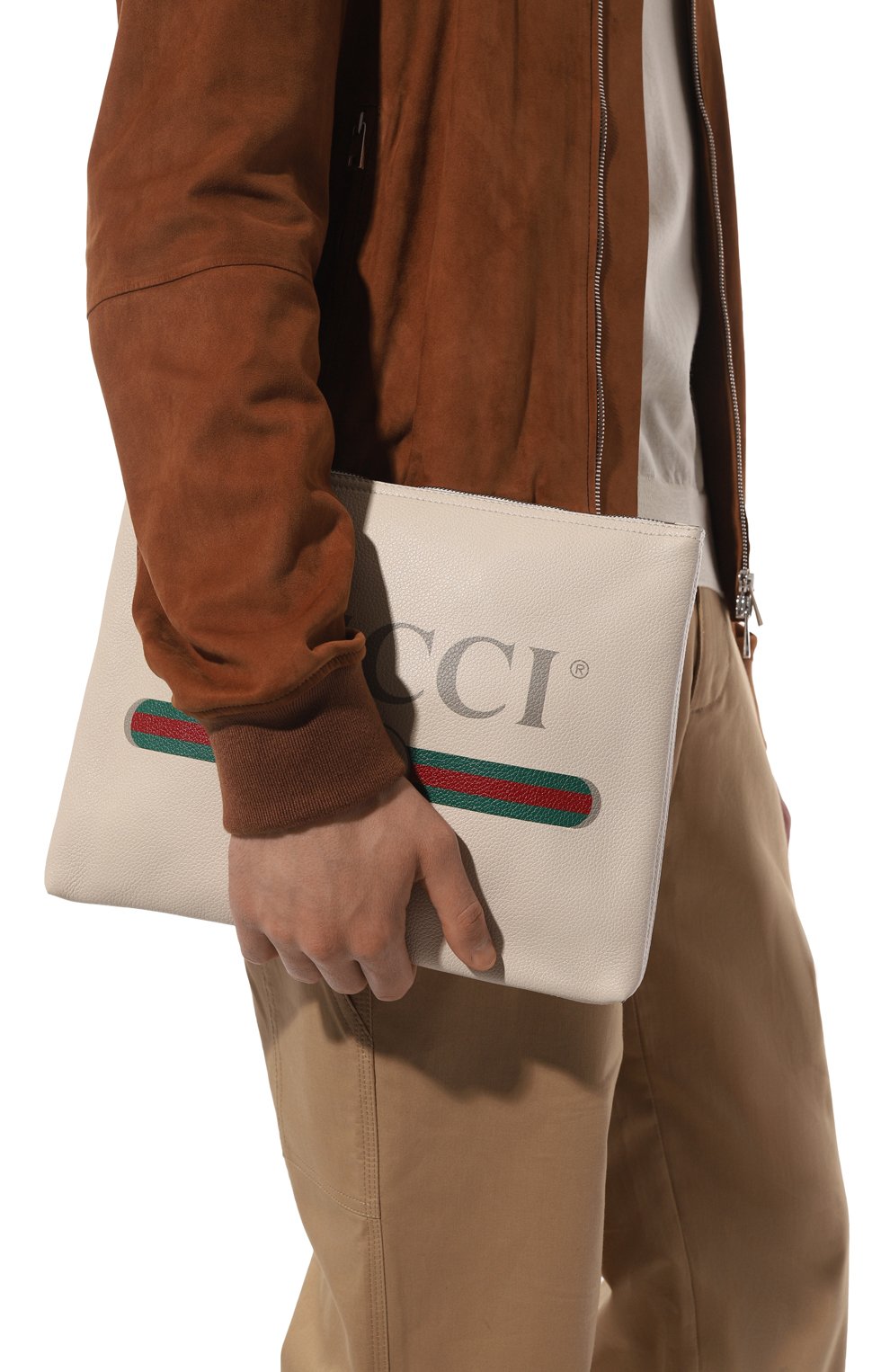 Кожаный клатч GUCCI кремового цвета по цене 106560 руб., арт. 500981 0GCAT, фото 2 Кожаный клатч GUCCI, арт. 500981 0GCAT, фото 2