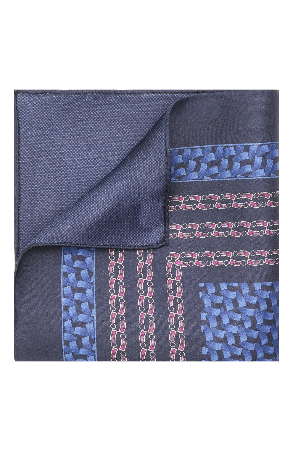Шелковый платок ZILLI темно-синего цвета по цене 8995 руб., арт. 51600/HANDKERCHIEF, фото 1 Шелковый платок ZILLI, арт. 51600/HANDKERCHIEF, фото 1
