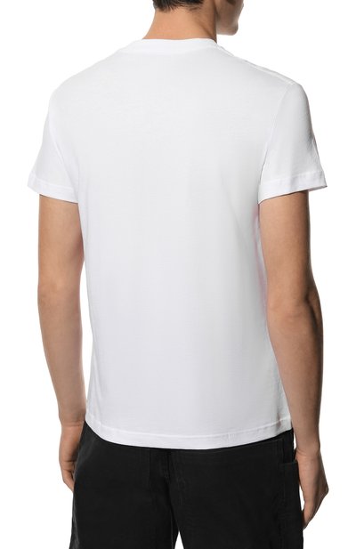 Хлопковая футболка VERSACE JEANS COUTURE, арт. 72GAHT01-72UP600 S L0G0 THICK F0IL WHITE+G0LD/CJ00, фото 4