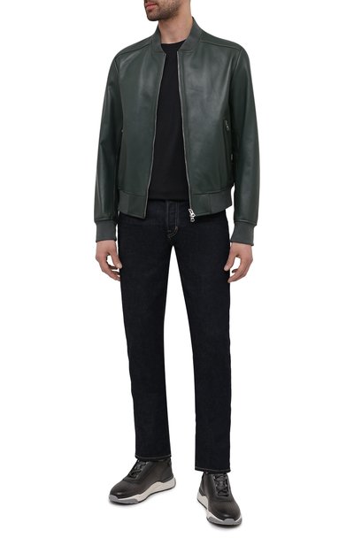 Кожаный бомбер BOSS, арт. 50452490, фото 2