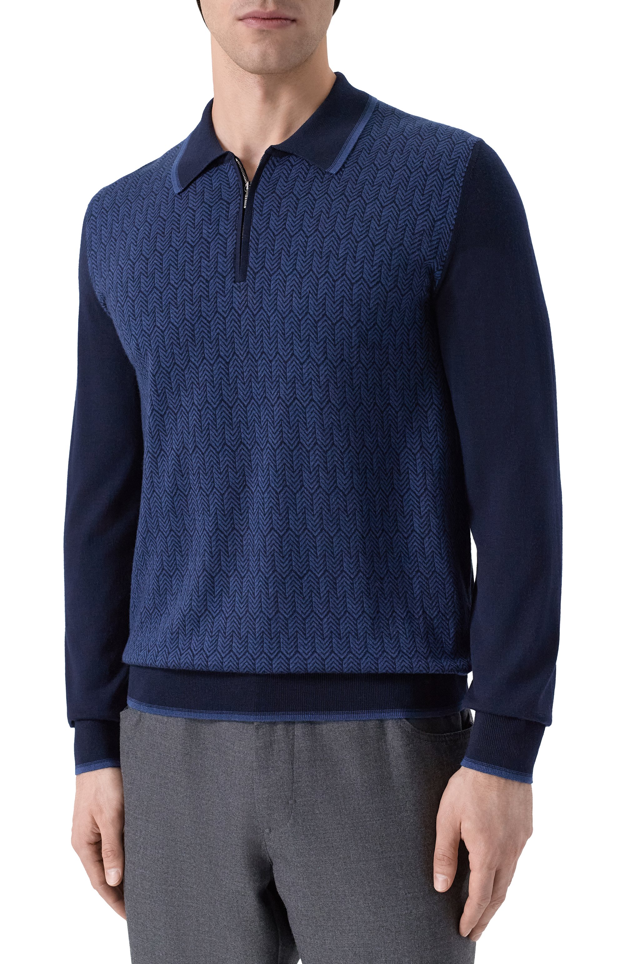 Поло из шерсти и шелка ZILLI, арт. KZP001M0230VHE001_001, фото 3