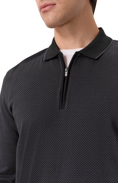 Хлопковое поло BOSS темно-серого цвета по цене 21700 руб., арт. 50549583, фото 5 Хлопковое поло BOSS, арт. 50549583, фото 5