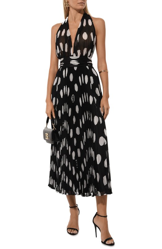 Шелковое платье Dolce & Gabbana F6JJET/IS1I7 Чёрный  F6JJET/IS1I7 Фото 2