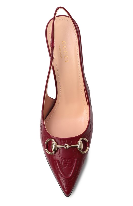 Кожаные туфли Horsebit Gucci 792065/AAEGJ Бордовый  792065/AAEGJ Фото 6