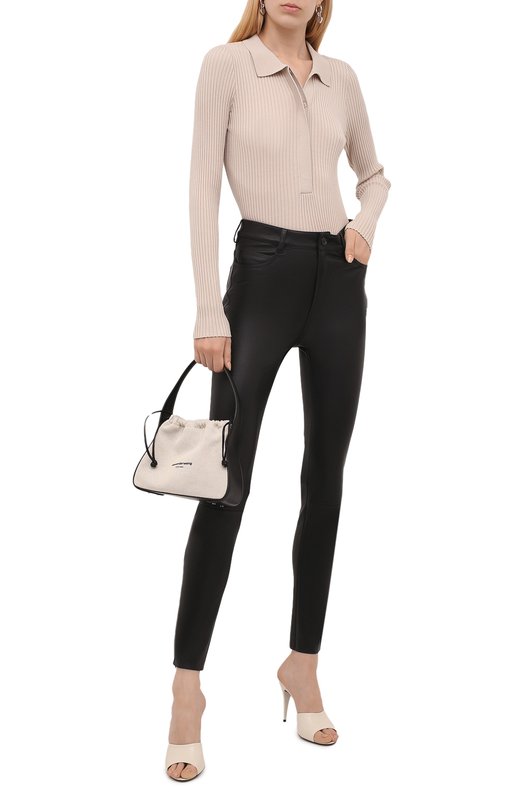 Кожаные брюки DROMe Чёрный, фото 2