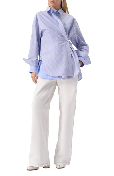 Хлопковая рубашка JUUN.J голубого цвета по цене 76100 руб., арт. JW5164W02Q, фото 2 Хлопковая рубашка JUUN.J, арт. JW5164W02Q, фото 2