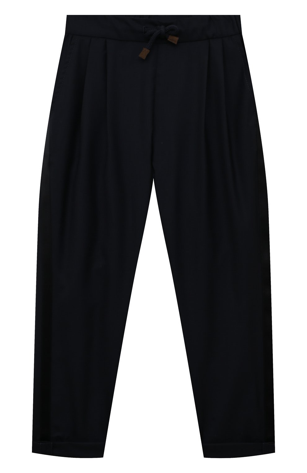 Шерстяные брюки BRUNELLO CUCINELLI темно-синего цвета по цене 49950 руб., арт. BF460S502C, фото 1 Шерстяные брюки BRUNELLO CUCINELLI, арт. BF460S502C, фото 1