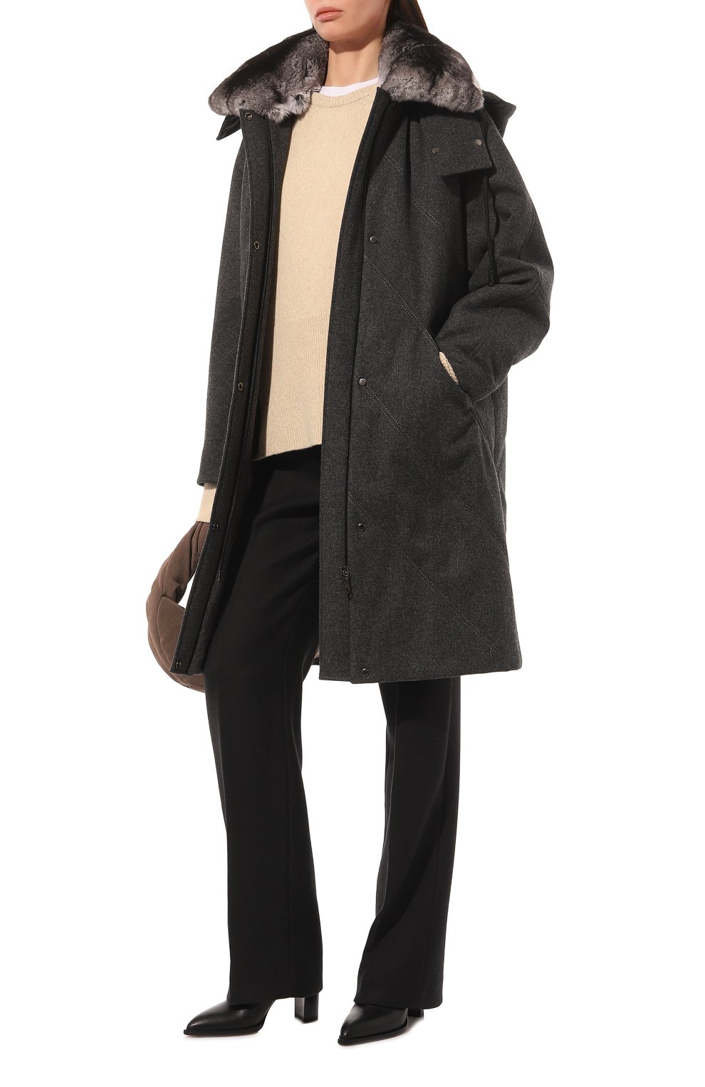 Кашемировое пальто pola с капюшоном из меха шиншиллы FURLAND, арт. 0237804830179200110, фото 2