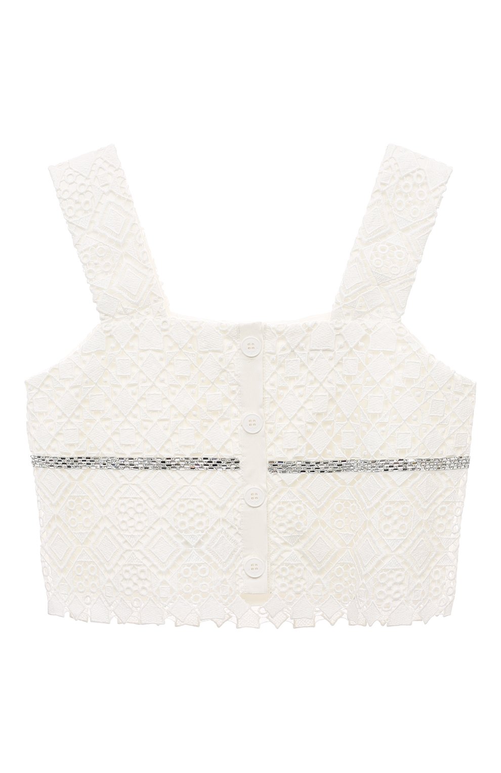 Хлопковый топ ELIE SAAB JUNIOR кремового цвета по цене 23700 руб., арт. EFTP004 TS0846/10A-14A, фото 2 Хлопковый топ ELIE SAAB JUNIOR, арт. EFTP004 TS0846/10A-14A, фото 2