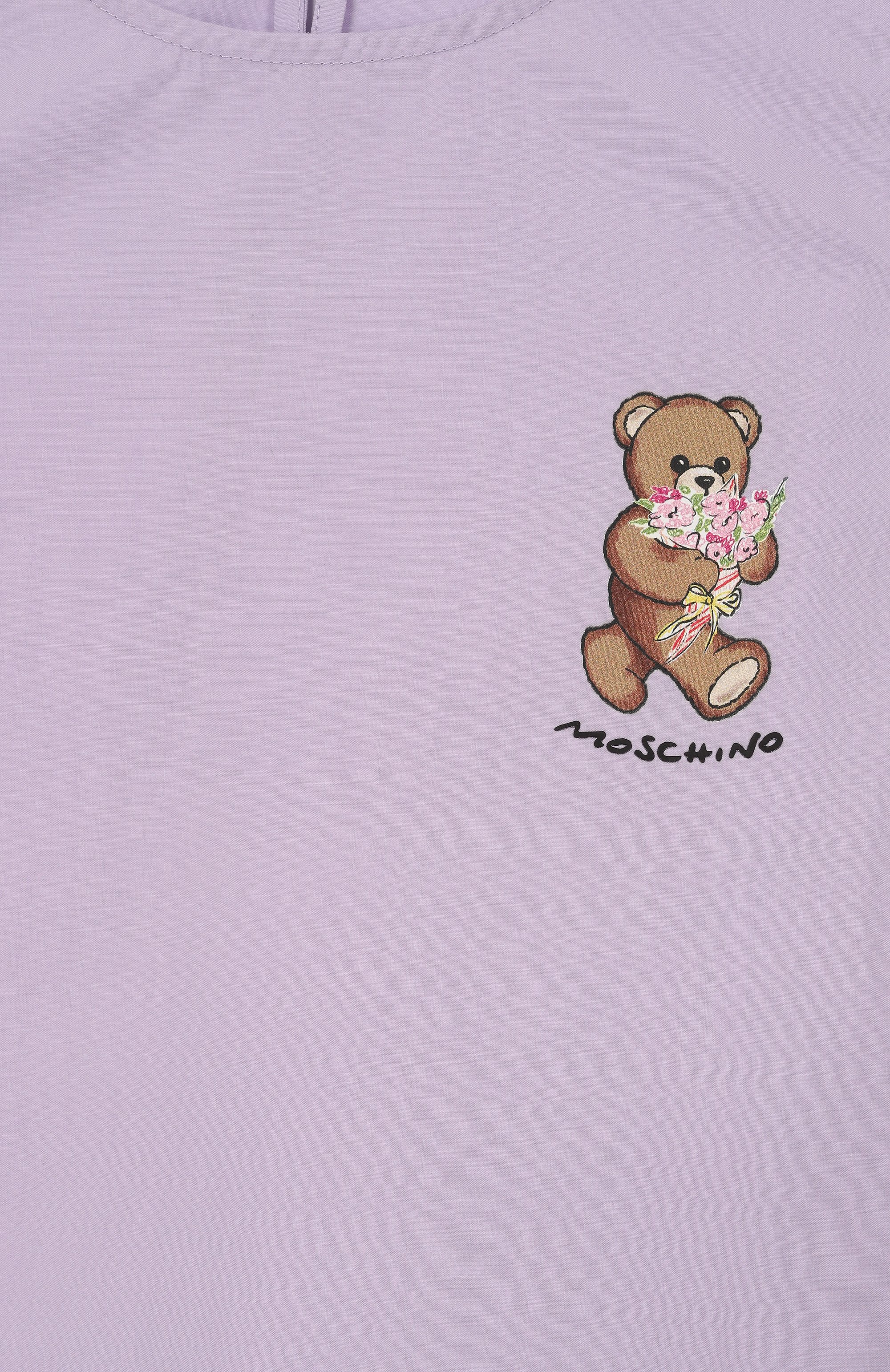 Хлопковое платье MOSCHINO сиреневого цвета по цене 22000 руб., арт. HDV0HE/LLA10_001, фото 3 Хлопковое платье MOSCHINO, арт. HDV0HE/LLA10_001, фото 3