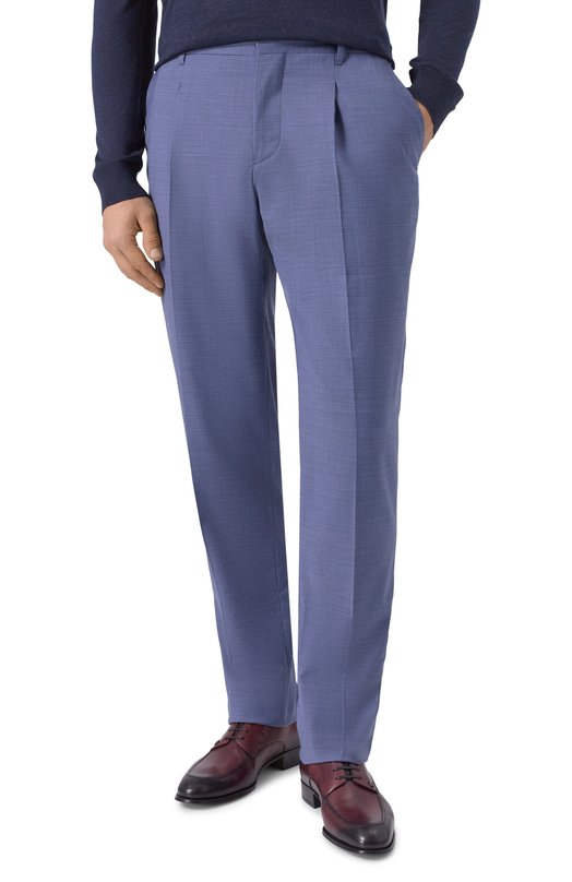 Шерстяные брюки Zilli CPPTA1M028660014U/46 Голубой  CPPTA1M028660014U/46 Фото 3