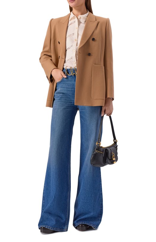 Шерстяной жакет Chloé CH26SVE74164 Бежевый  CH26SVE74164 Фото 2