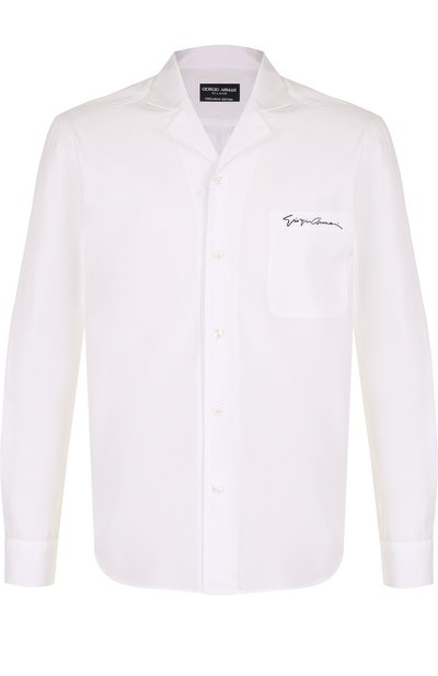 Хлопковая рубашка с отложным воротником GIORGIO ARMANI, арт. WSCVTT/WS27C, фото 1