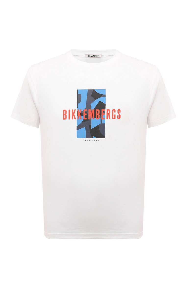 Мужская хлопковая футболка DIRK BIKKEMBERGS белого цвета, арт. BKK3MTS03 | Фото 1 (Длина (для топов): Стандартные; Драгоценные камни: Проставлено; Материал внешний: Хлопок; Рукава: Короткие; Материал сплава: Проставлено; Стили: Кэжуэл; Принт: С принтом; Кросс-КТ: Джерси; Мужское Кросс-КТ: Футболка-одежда)