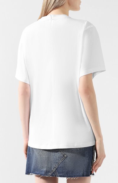 Хлопковая футболка VICTORIA, VICTORIA BECKHAM белого цвета по цене 9380 руб., арт. JYVV 103A PSS19 C0TT0N JERSEY / EMB, фото 4 Хлопковая футболка VICTORIA, VICTORIA BECKHAM, арт. JYVV 103A PSS19 C0TT0N JERSEY / EMB, фото 4