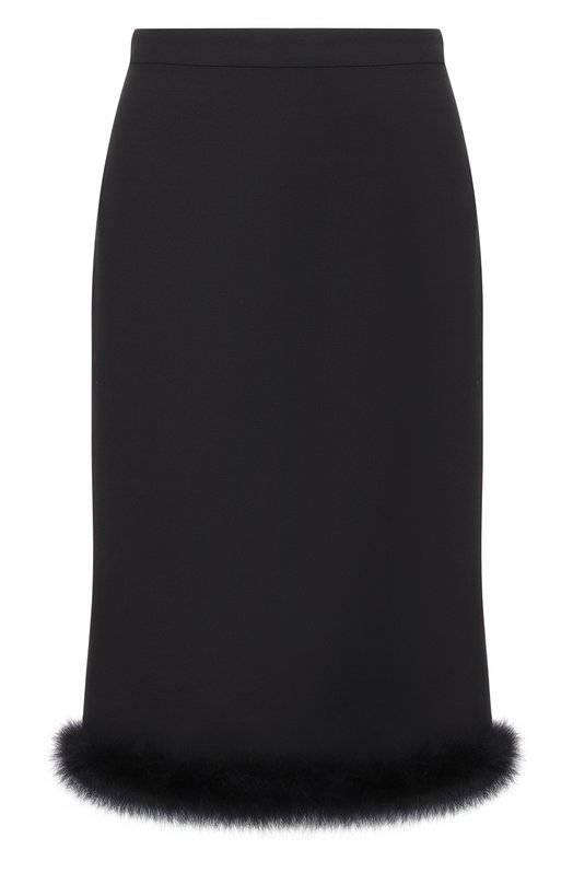 Юбка из шерсти и шелка Valentino 8B3RAEJ1/1CF Чёрный 8B3RAEJ1/1CF