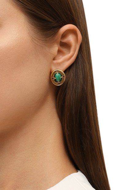 Серьги с малахитом и аметистами MOONKA, арт. ai-bg-ser-mal, фото 2