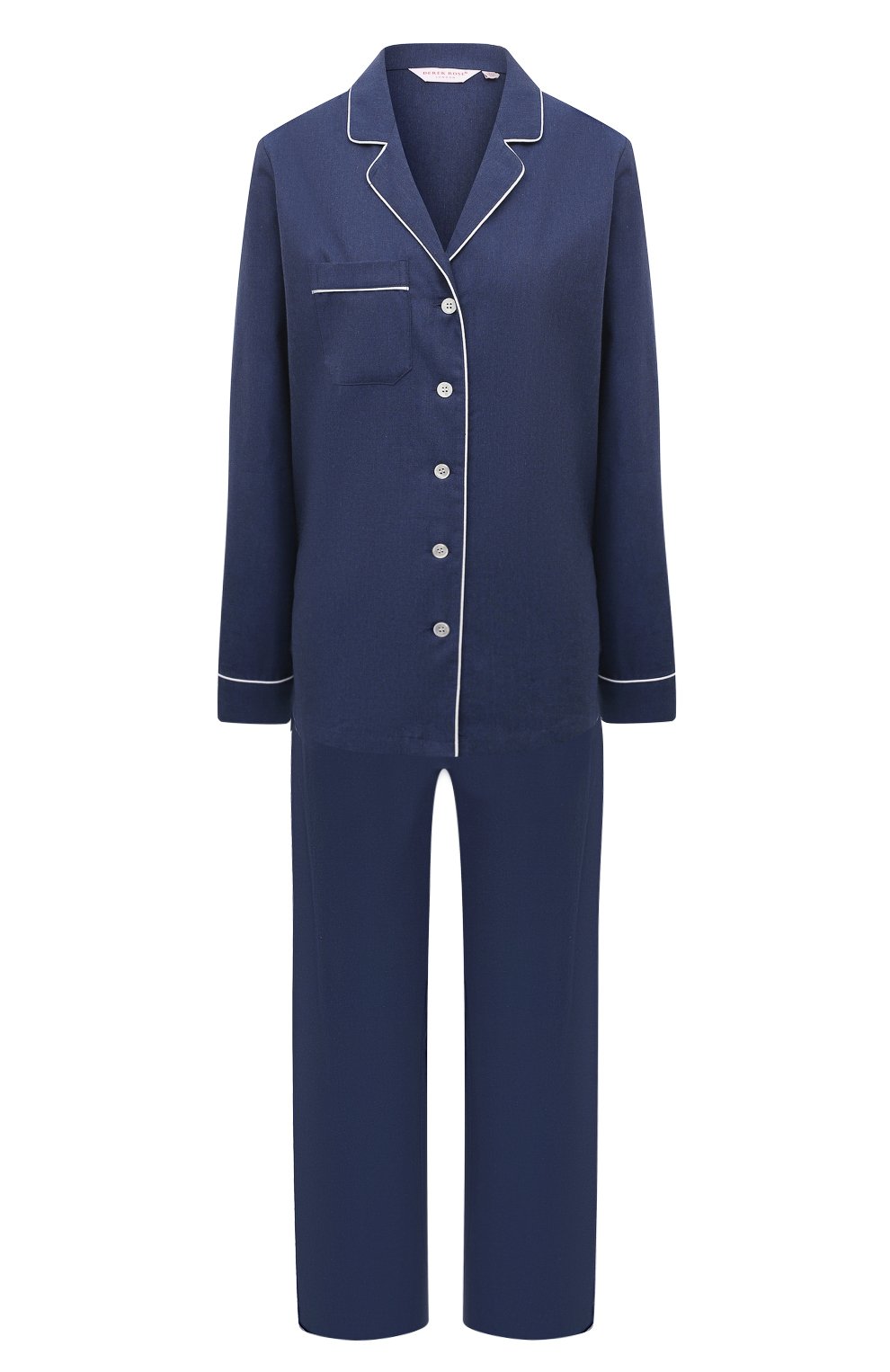 Хлопковая пижама DEREK ROSE темно-синего цвета по цене 40950 руб., арт. 2012-BALM003, фото 1 Хлопковая пижама DEREK ROSE, арт. 2012-BALM003, фото 1