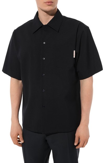 Шерстяная рубашка MARNI темно-синего цвета по цене 58300 руб., арт. CUMU0213A0 TW839, фото 3 Шерстяная рубашка MARNI, арт. CUMU0213A0 TW839, фото 3