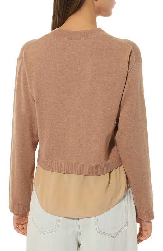 Пуловер из шерсти и хлопка See by Chloé Бежевый, фото 4