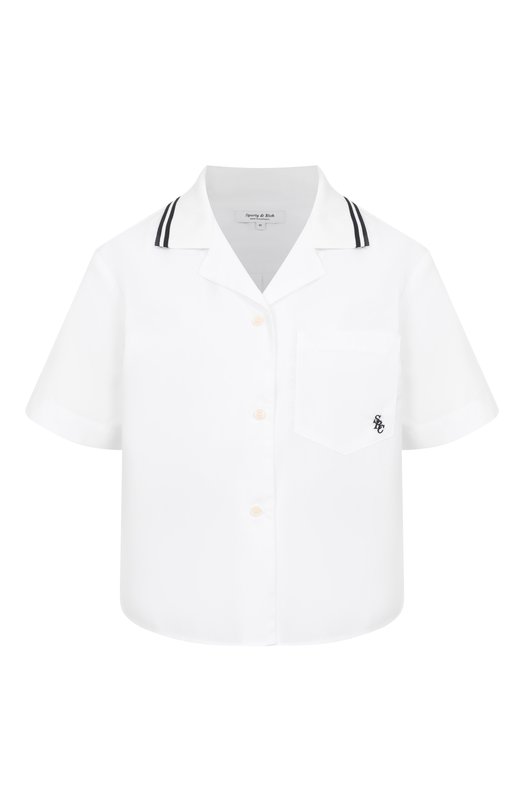 Хлопковая рубашка Sporty and Rich SI023602302WH01 Белый SI023602302WH01