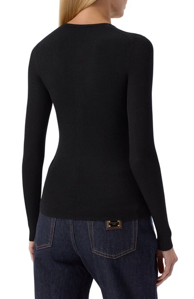 Кашемировый кардиган DOLCE & GABBANA черного цвета по цене 267500 руб., арт. FXVF5T/JBW25, фото 4 Кашемировый кардиган DOLCE & GABBANA, арт. FXVF5T/JBW25, фото 4