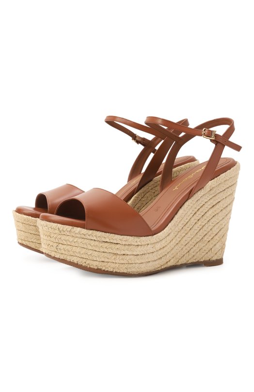 Кожаные босоножки Santoni WHZG71645ZNATYLC Коричневый WHZG71645ZNATYLC