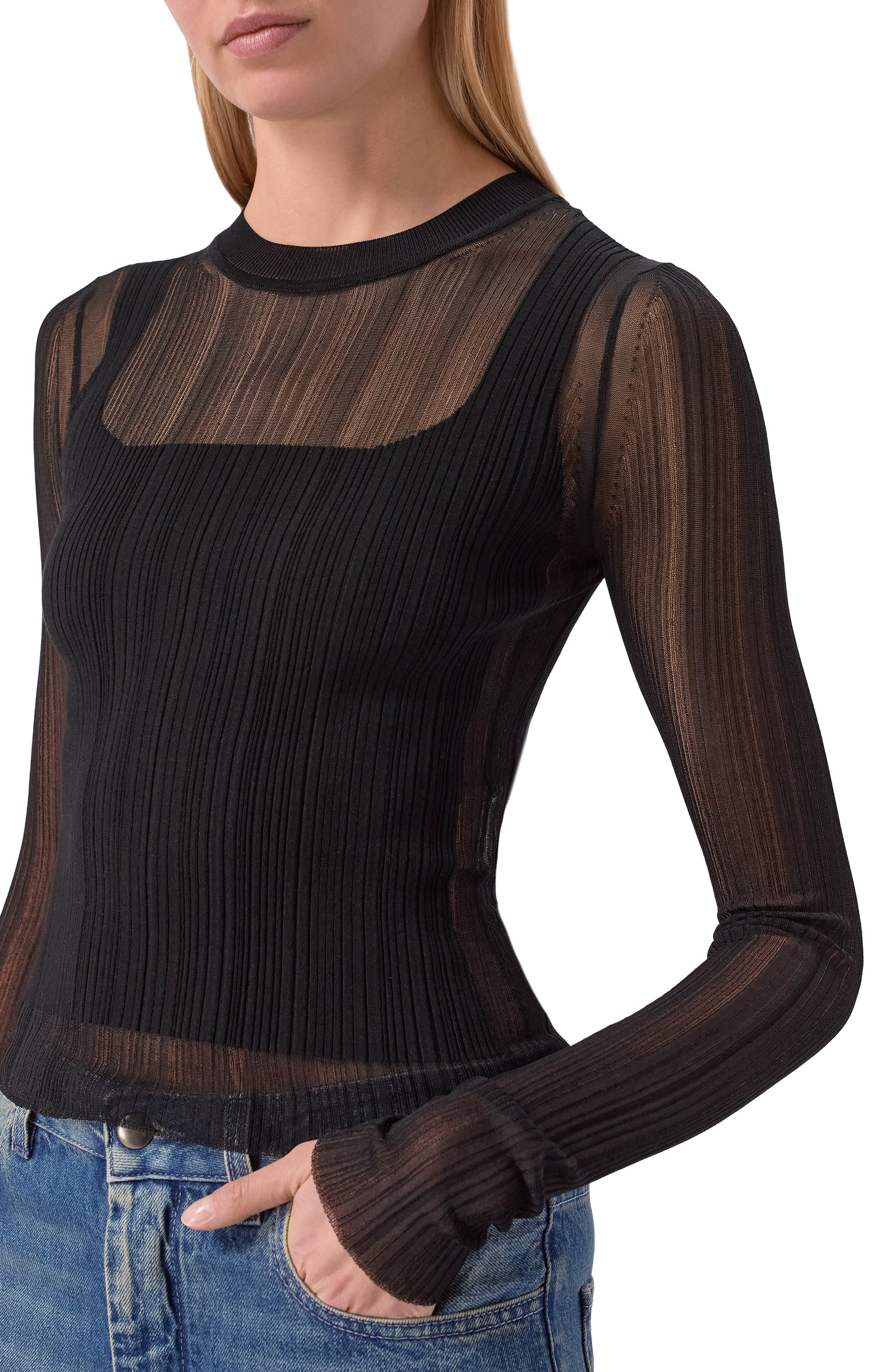 Пуловер из вискозы SPORTMAX черного цвета по цене 56400 руб., арт. SPXBU0N0, фото 5 Пуловер из вискозы SPORTMAX, арт. SPXBU0N0, фото 5