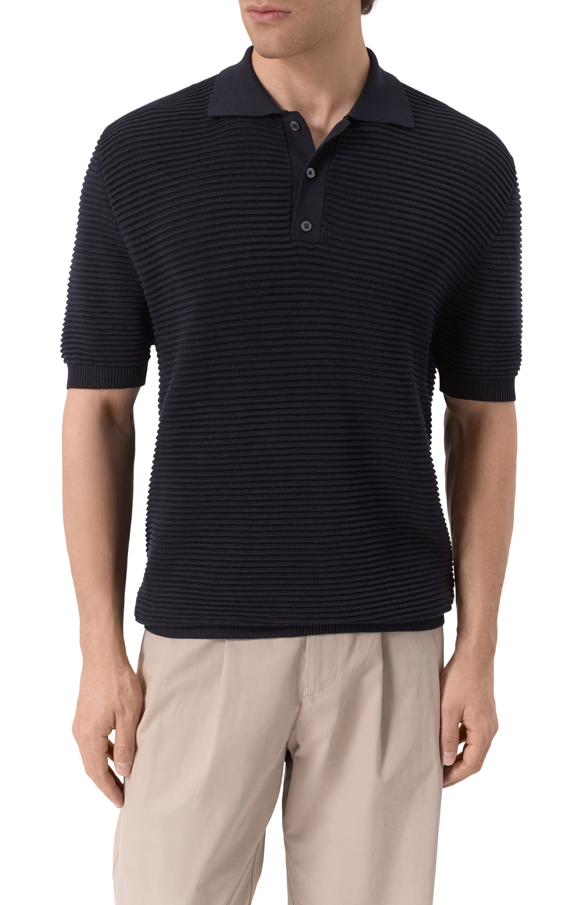 Поло из шелка и хлопка KITON, арт. UMK065917, фото 3