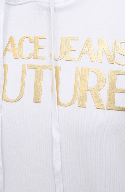 Хлопковое худи VERSACE JEANS COUTURE белого цвета по цене 29950 руб., арт. B6HWA7TP-WDP308 L0G0 F0IL/30318, фото 5 Хлопковое худи VERSACE JEANS COUTURE, арт. B6HWA7TP-WDP308 L0G0 F0IL/30318, фото 5
