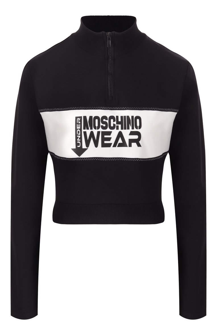Женский свитшот MOSCHINO черного цвета, арт. A1707/4421 | Фото 1 (Нос: Не проставлено; Материал внешний: Синтетический материал)