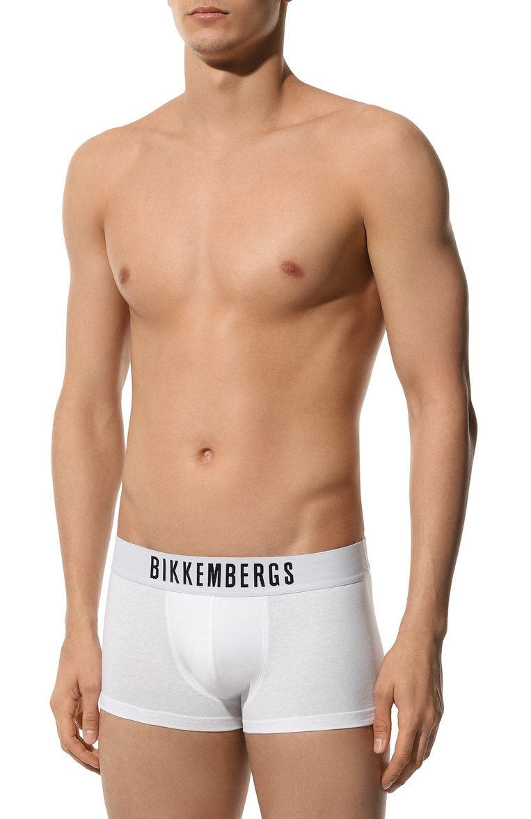 Мужские комплект из двух боксеров DIRK BIKKEMBERGS белого цвета, арт. BKK1UTR10BI | Фото 2 (Материал внешний: Хлопок; Нос: Не проставлено; Мужское Кросс-КТ: Трусы; Кросс-КТ: бельё; Трусы М: Боксеры)