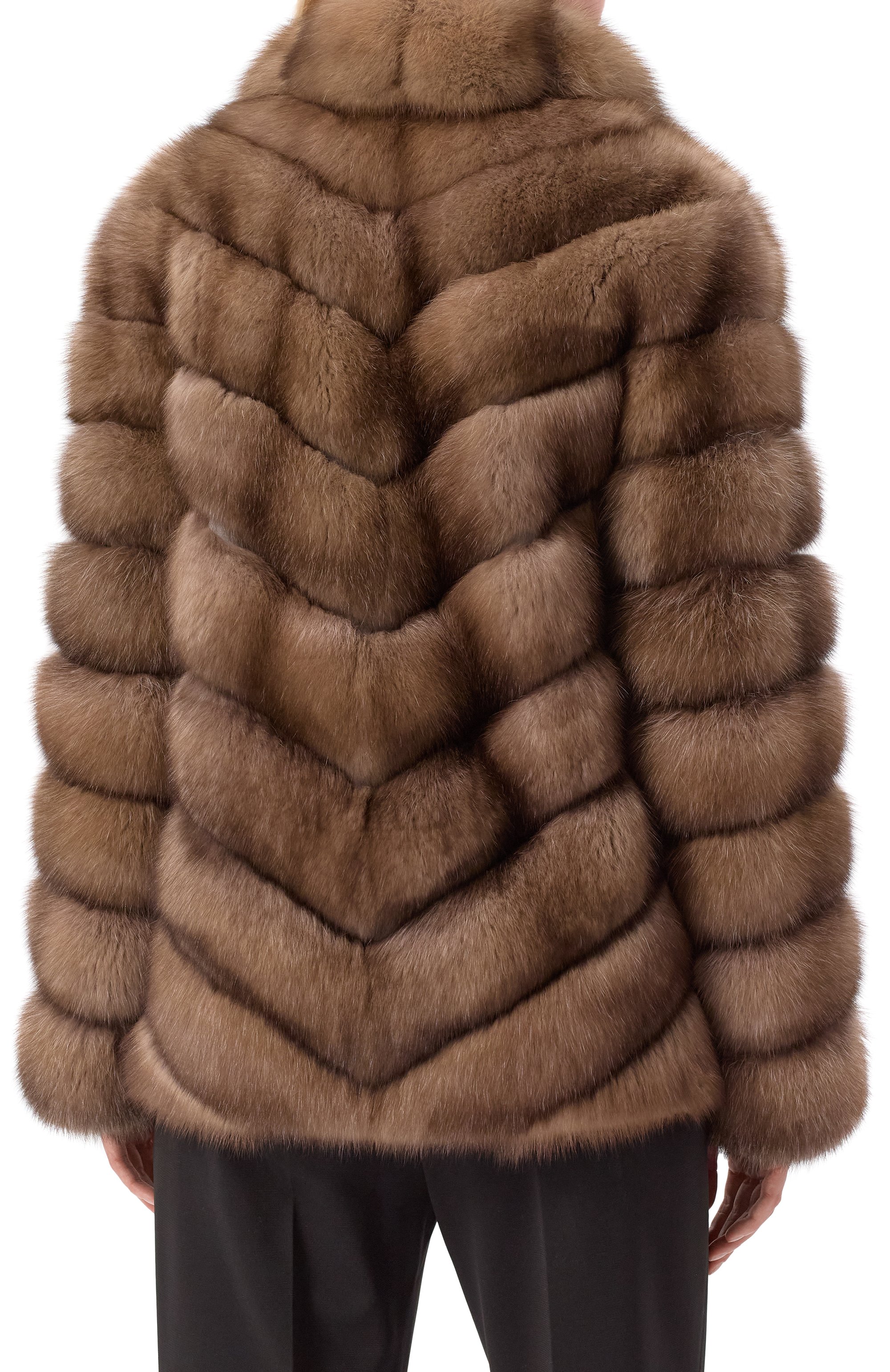 Шуба из меха соболя VICTORIA KUSENKOVA светло-коричневого цвета по цене 4466000 руб., арт. 763600005655, фото 4 Шуба из меха соболя VICTORIA KUSENKOVA, арт. 763600005655, фото 4