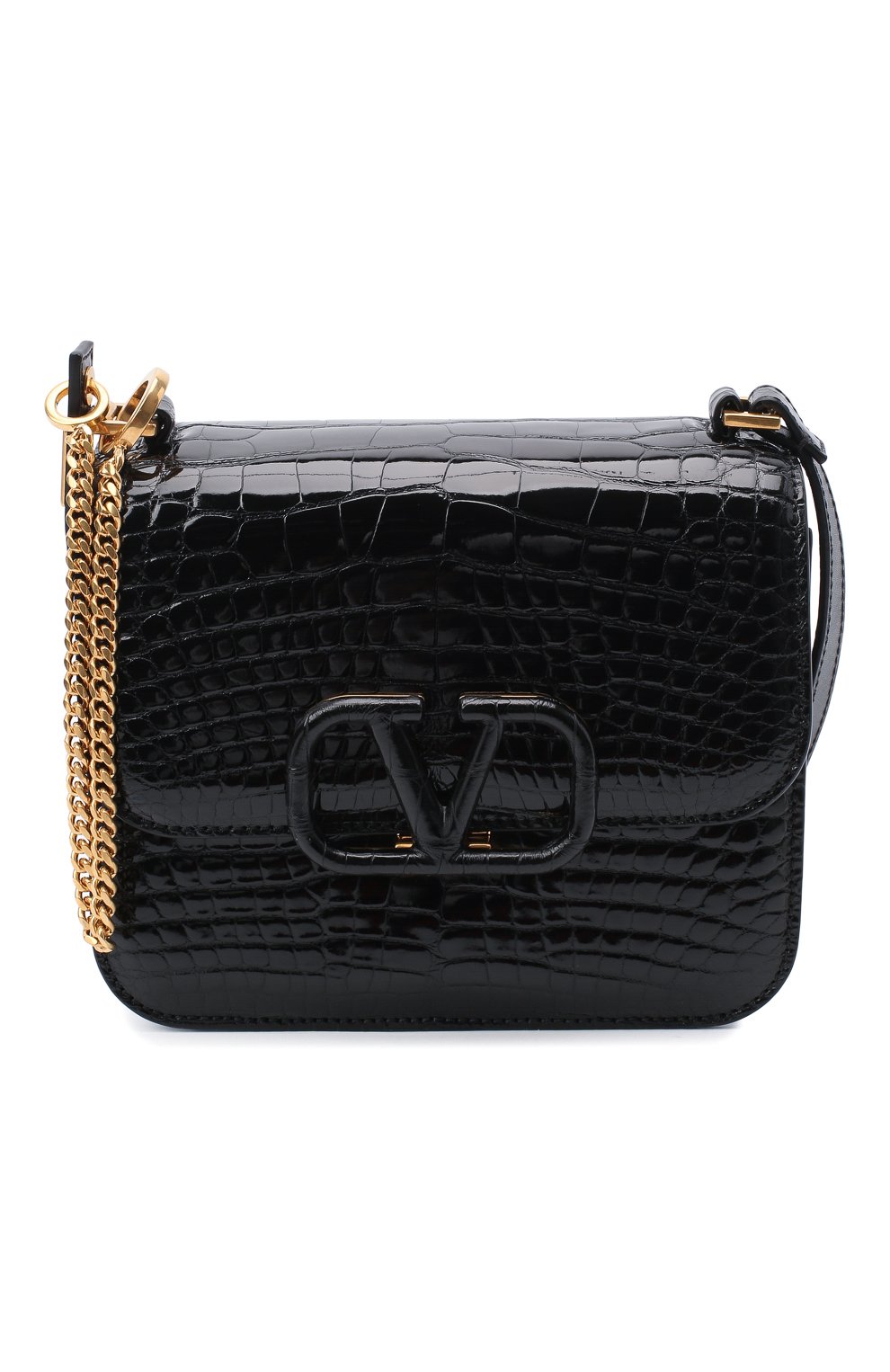 Сумка из кожи аллигатора vsling VALENTINO черного цвета по цене 1890000 руб., арт. UW0B0F01/XDE/AMIS, фото 6 Сумка из кожи аллигатора vsling VALENTINO, арт. UW0B0F01/XDE/AMIS, фото 6