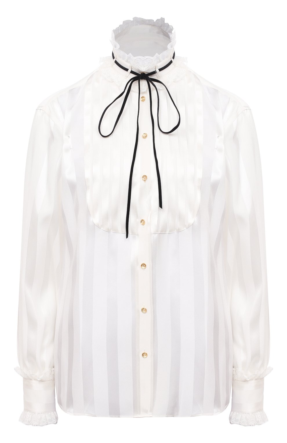 Шелковая блузка DOLCE & GABBANA белого цвета по цене 163500 руб., арт. F5L86T/FJ1HS, фото 1 Шелковая блузка DOLCE & GABBANA, арт. F5L86T/FJ1HS, фото 1