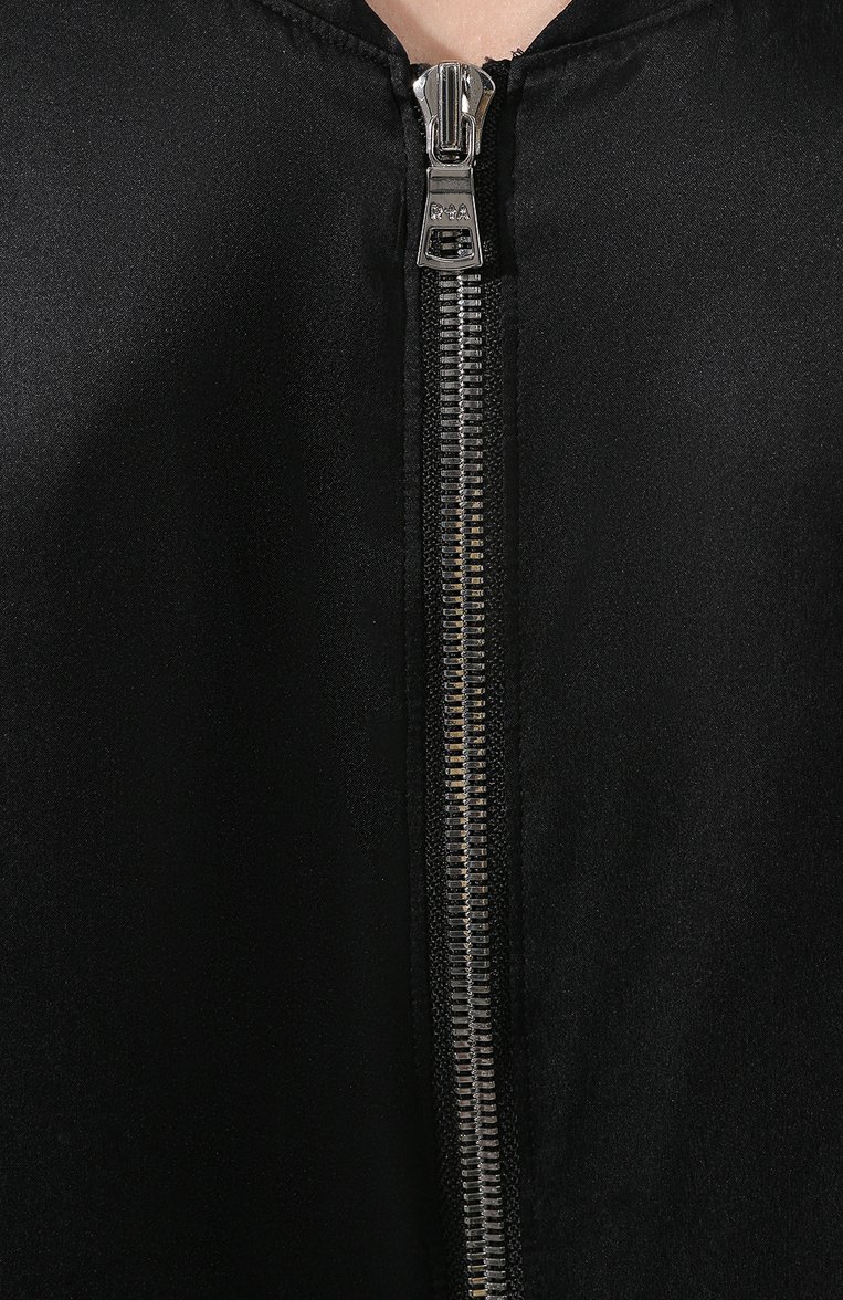 Женский шелковый топ RTA черного цвета, арт. WF9332-7078BLK | Фото 5 (Длина (для топов): Стандартные; Статус проверки: Проверена категория, Проверено; Рукава: Длинные; Материал внешний: Шелк; Кросс-КТ: с рукавом)
