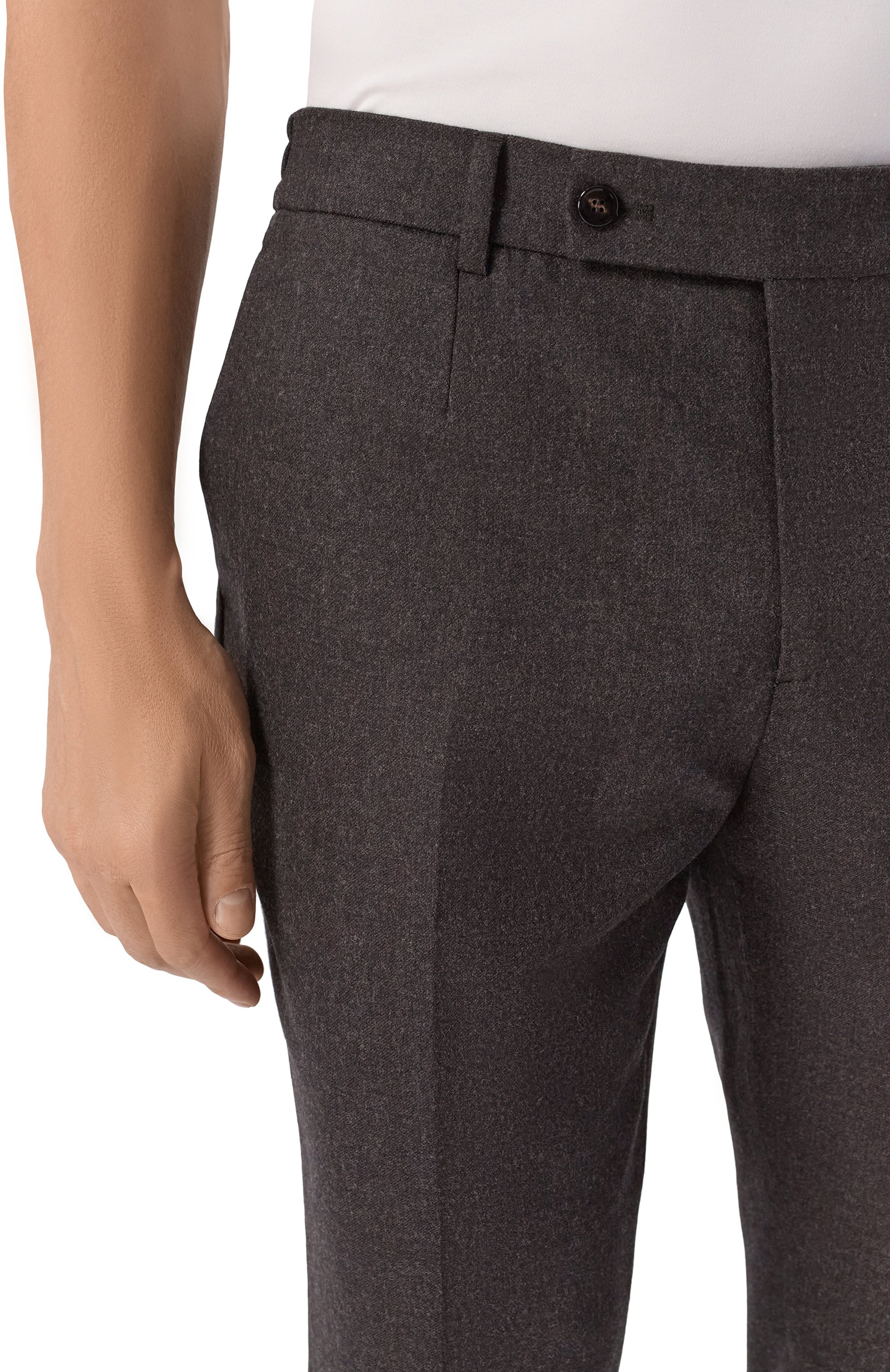 Шерстяные брюки BERWICH темно-коричневого цвета по цене 44000 руб., арт. GL0BE/FA1224X, фото 5 Шерстяные брюки BERWICH, арт. GL0BE/FA1224X, фото 5