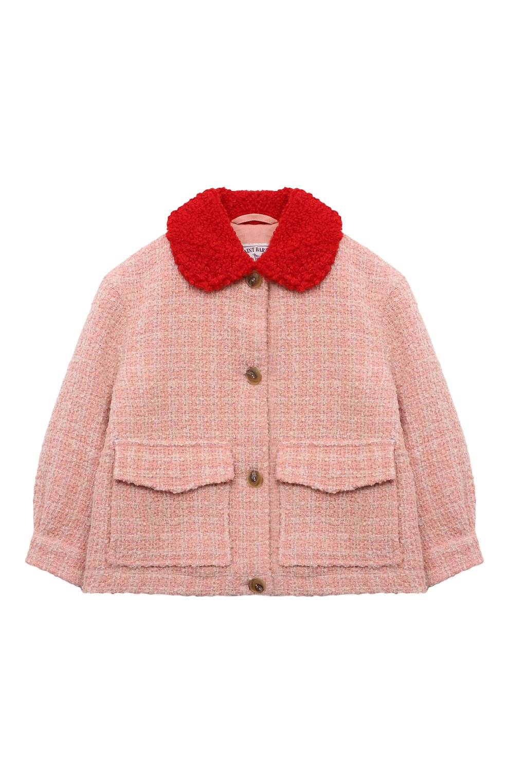 Твидовый жакет MC2 SAINT BARTH светло-розового цвета по цене 25200 руб., арт. STBK B0NNIBELL JR/00264G, фото 1 Твидовый жакет MC2 SAINT BARTH, арт. STBK B0NNIBELL JR/00264G, фото 1