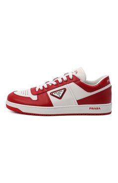 Мужские кожаные кеды PRADA красного цвета, арт. 2EE364-3LKG-F0O3N | Фото 4 (Подошва: Массивная; Материал утеплителя: Без утеплителя; Стили: Классический; Материал сплава: Проставлено; Драгоценные камни: Проставлено; Материал внешний: Натуральная кожа; Кросс-КТ: Низкие)